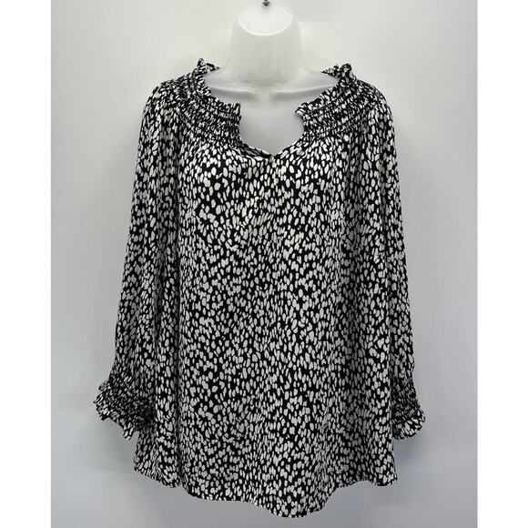 Talbots Black and White Plus Sized Blouse - Picture 1 of 7
